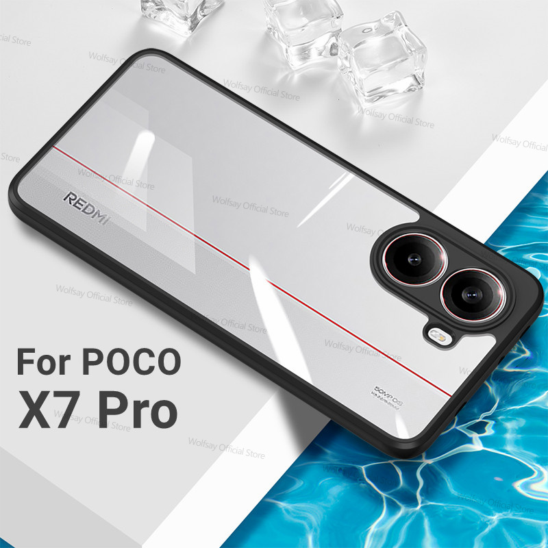 Per Xiaomi POCO X7 Pro Custodia Xiaomi POCO X7 Pro Cover di lusso trasparente PC TPU protezione antiurto copertura del telefono per Xiaomi POCO X7 Pro