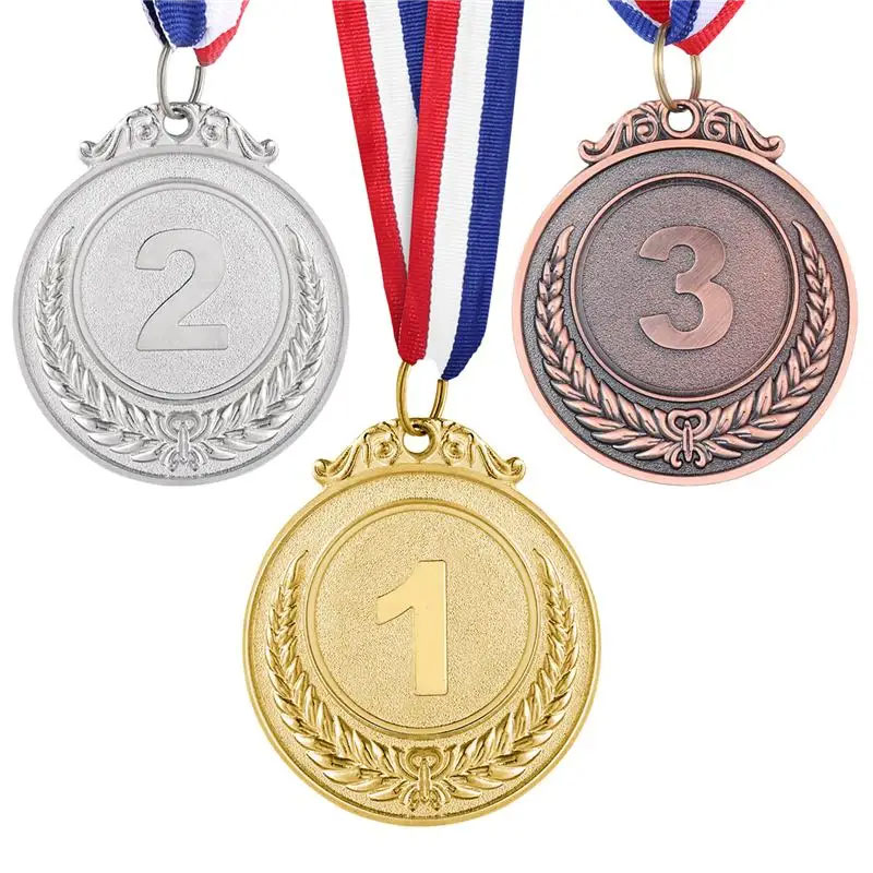 3 sztuk/zestaw złoto srebro brąz nagrody zwycięzcy nagrody medale dzień sportu konkursy nagrody Medal dorośli dzieci zabawy na świeżym powietrzu pamiątka