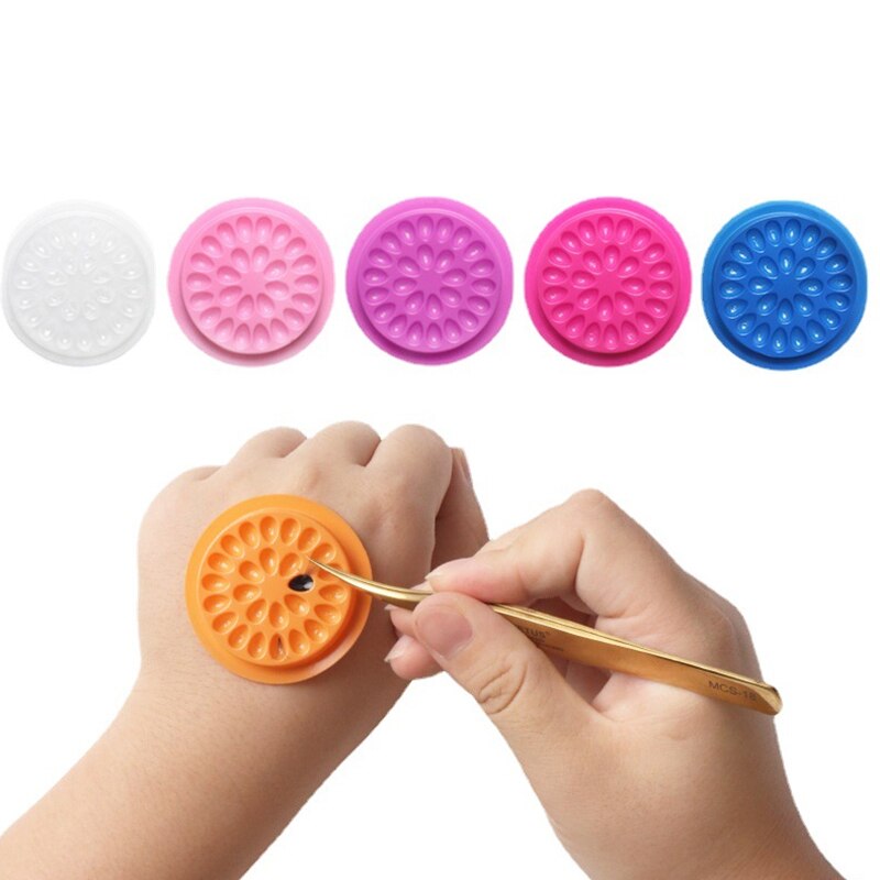 100 Stuks Wimper Lijm Houder Wimpers Extension Supplies Lijm Pallet Pakking Wimpers Lade Plastic Pads Make-Up Tool