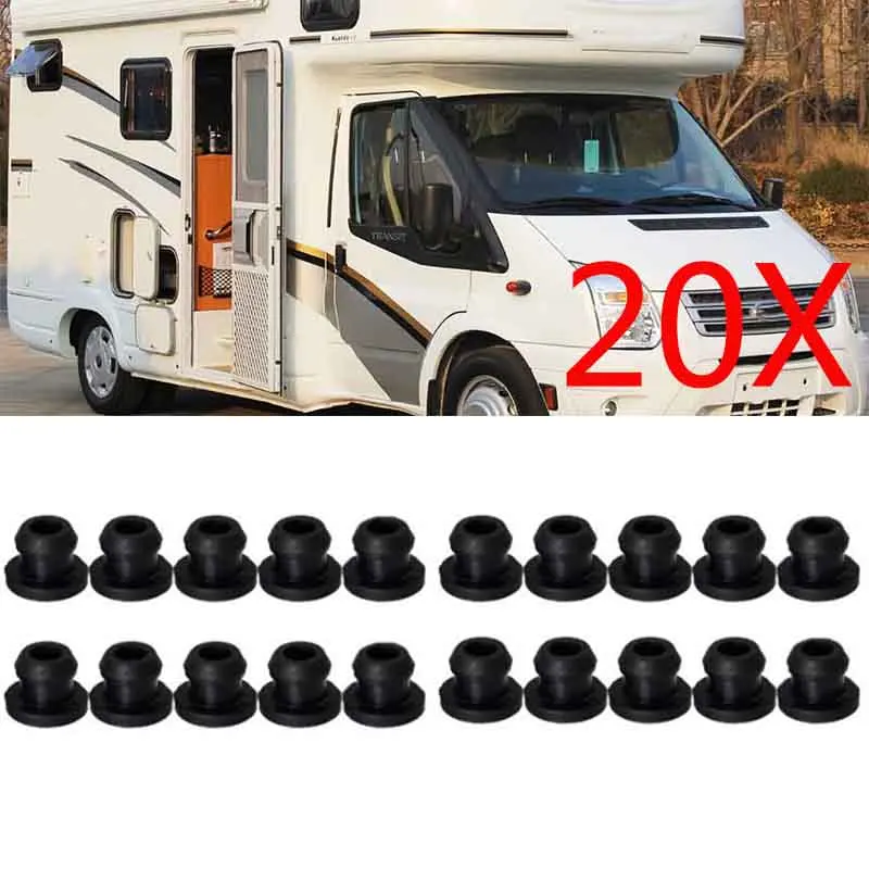 20 piezas negro efectivo reducir arañazos resistente al calor RV estufa ojal RV accesorios de coche