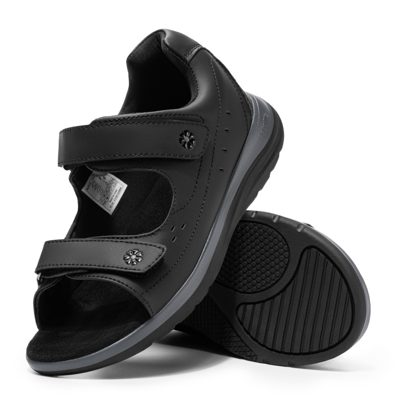 Sandales orthopédiques FitVille pour femmes diabétiques, à bout ouvert, largeur large, avec sangles réglables et soutien de la voûte plantaire, idéales pour l'été