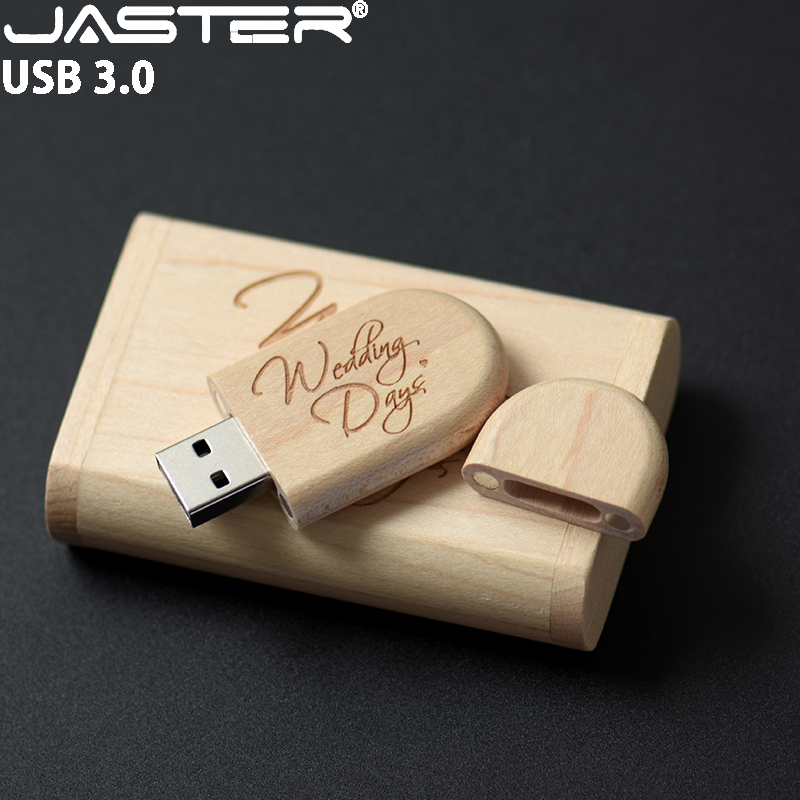 JASTER USB 3.0 Высокоскоростной деревянный USB-флешка 128 ГБ Бесплатная карта с логотипом 64 ГБ Свадебные подарки Pendrive 32 ГБ 16 ГБ U-диск