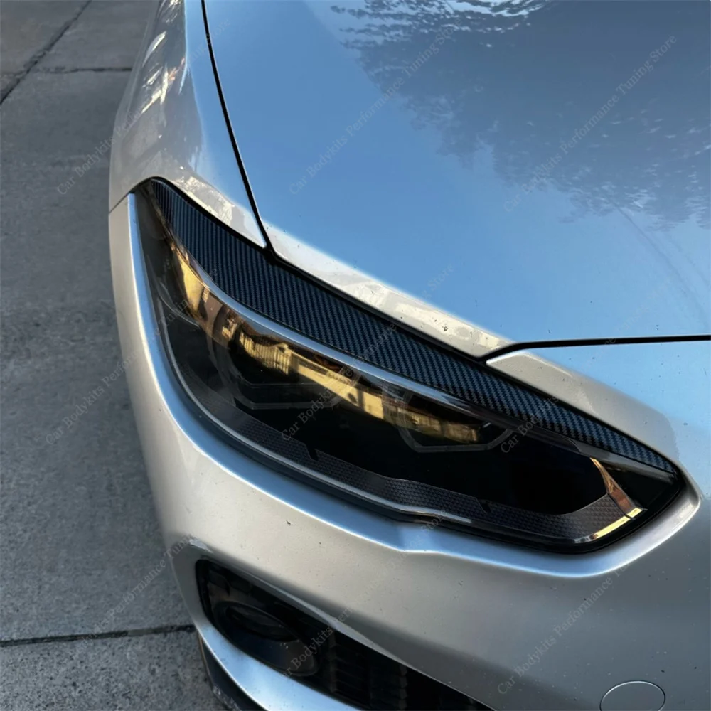 2 шт., глянцевые фары из АБС-пластика, веки для BMW F20 F21 1 серии 116d 118i 120i 120d M140i 2015-2018 Lci 3D наклейки
