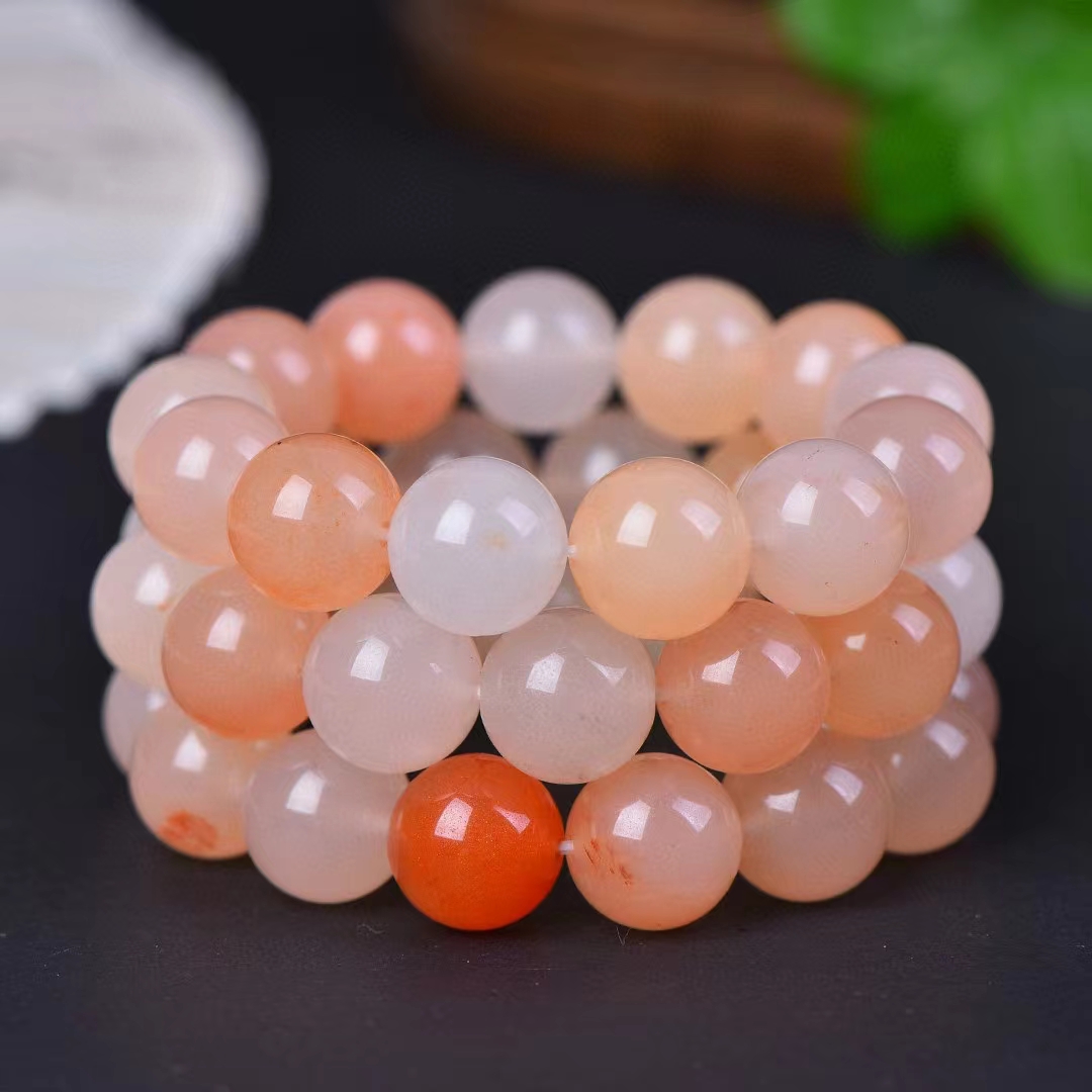 สร้อยพลอยไหมสีทองทำจากหินโรโดไนท์ธรรมชาติกำไลข้อมือยืดหยุ่นกำไลอัญมณีแฟชั่นสตรีมีเสน่ห์เครื่องประดับ