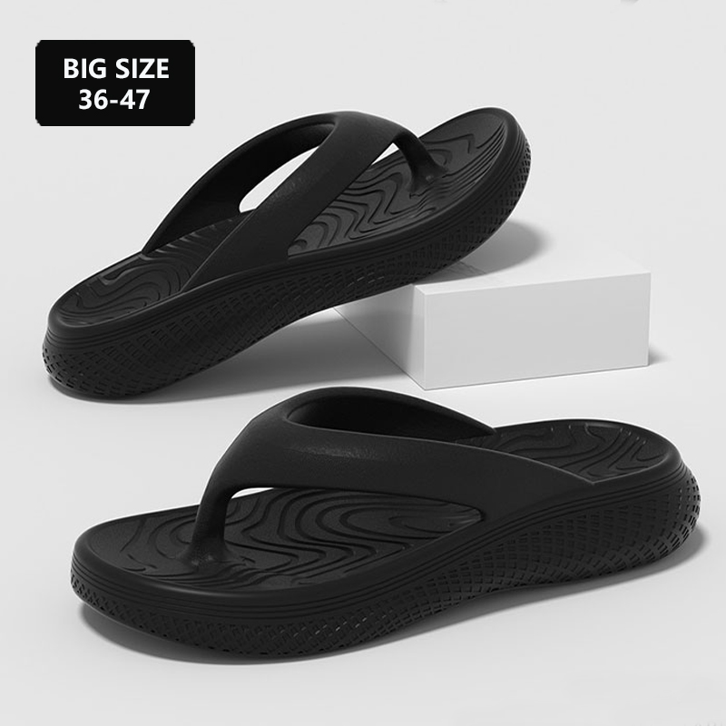 Sandal Jepit Pria Ukuran Besar Sandal Pantai Kasual Slide Datar Luar Ruangan Olahraga Musim Panas untuk Wanita Pria Sepatu Rumah Pasangan Dalam Ruangan Anti-selip