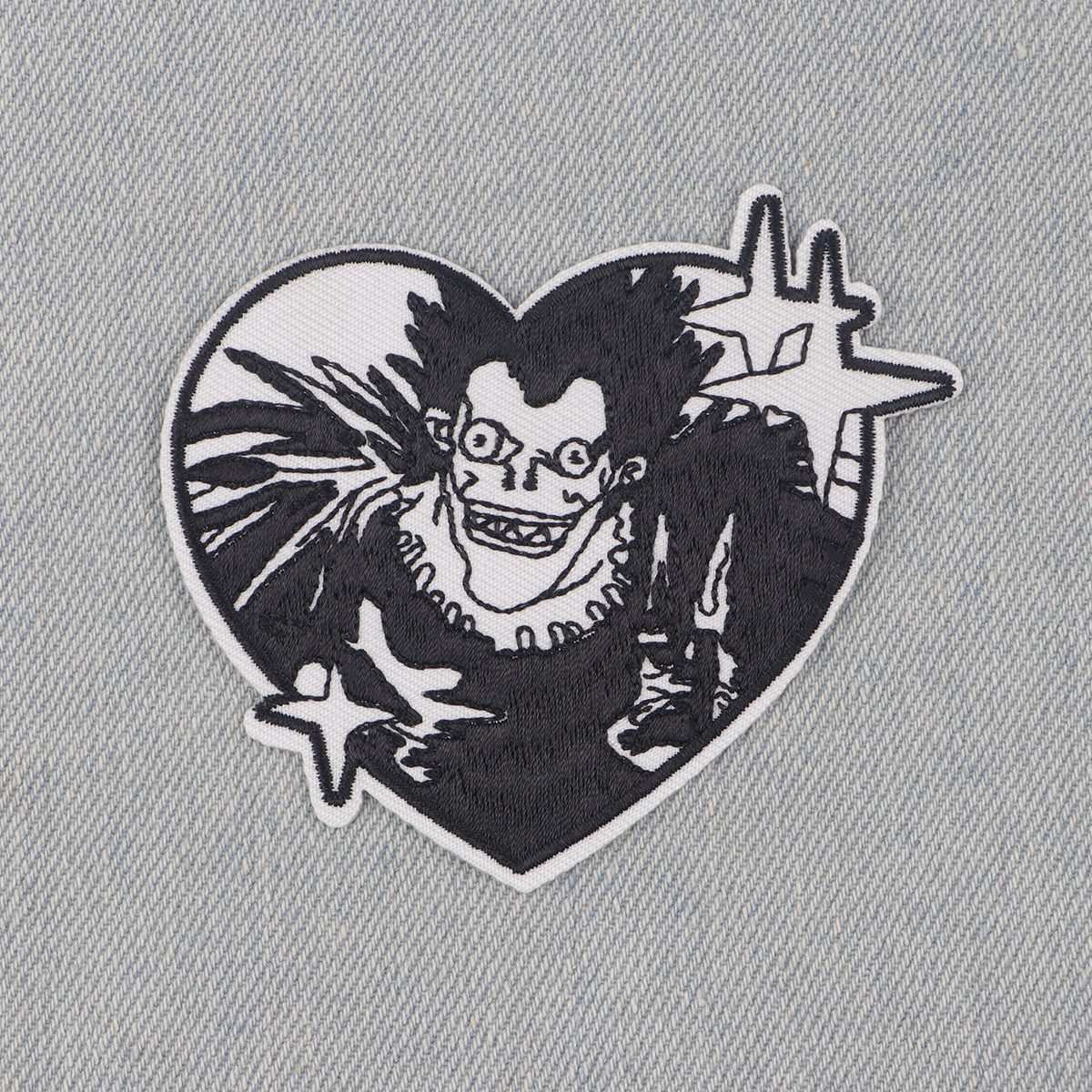 Patches bordados diabo preto e branco, adesivos de roupas, apliques, crachá legal, DIY, preto, branco
