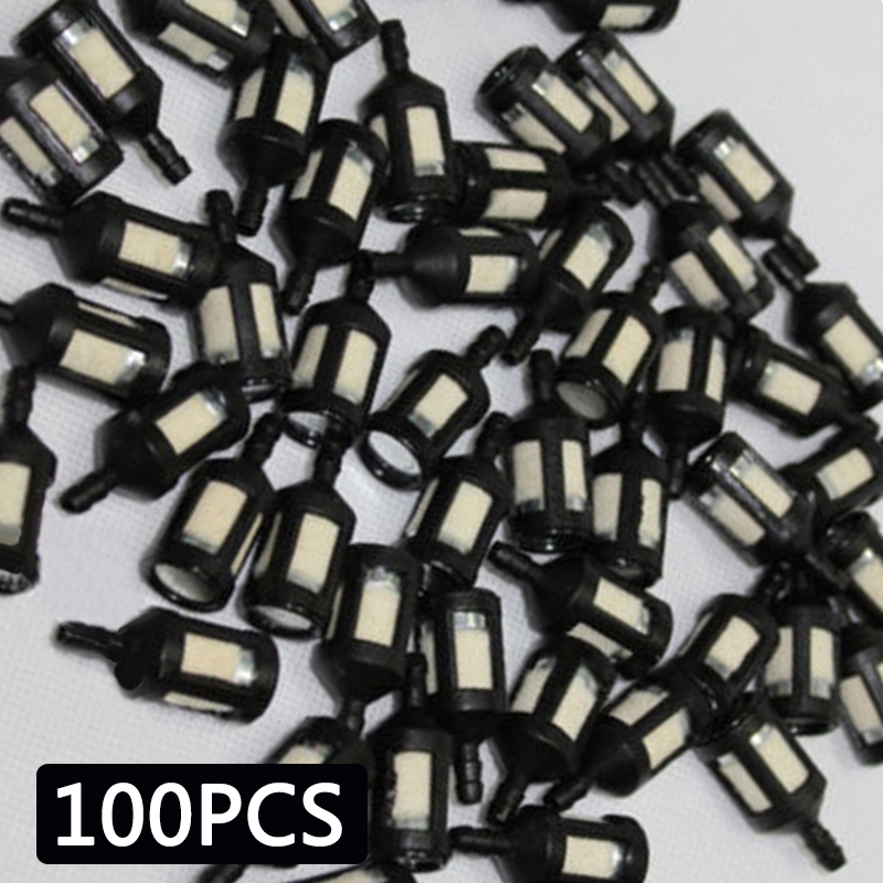 100 Stück Rasenmäher-Kraftstofffilter, Grasschneider, Mähmaschine, Ersatz für Stihl Poulan Kettensägen-Trimmer/für 1/8 Zoll ID-Kraftstoffleitung