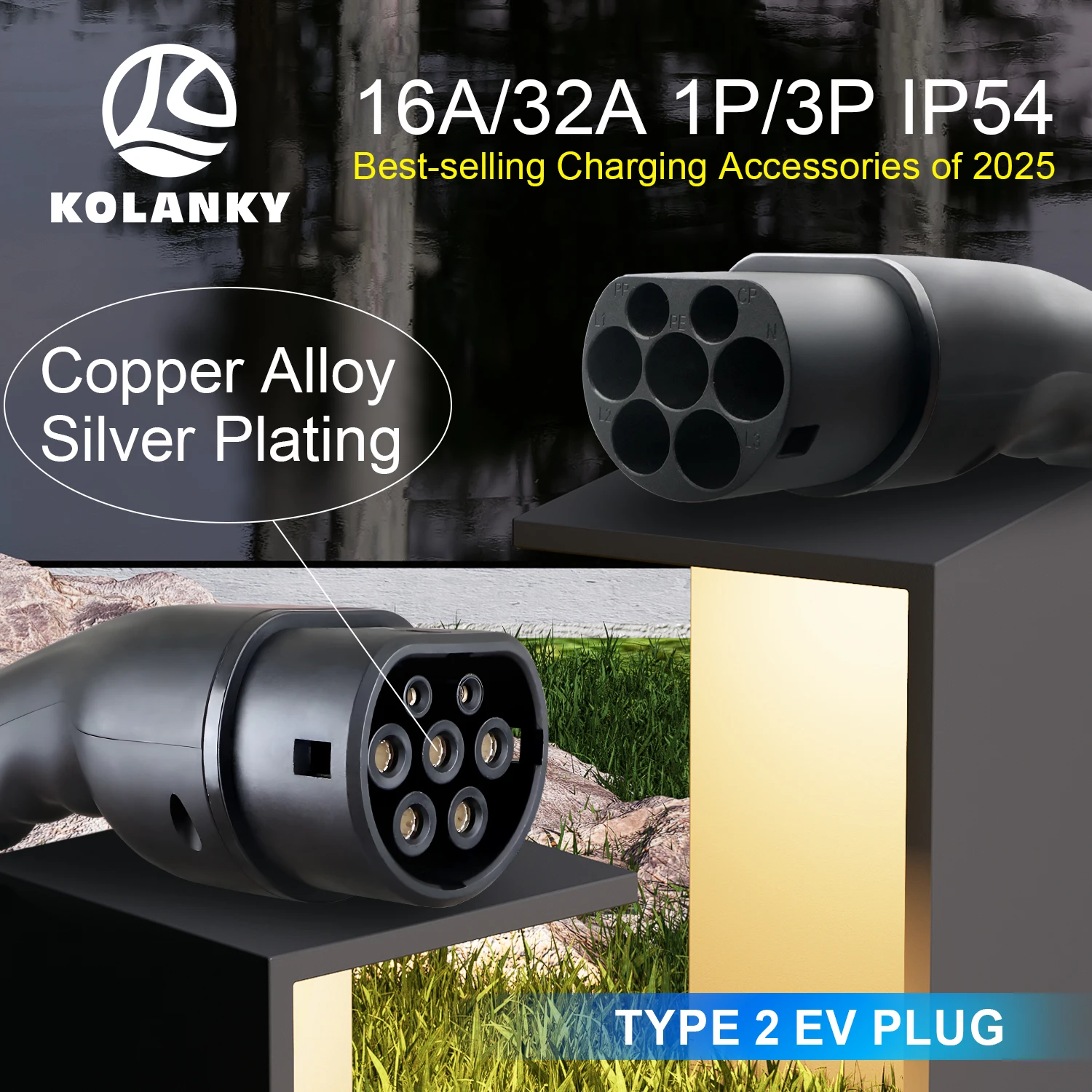 Cargador de Vehículos Eléctricos Tipo 2, Macho a Hembra, 3.6KW 7.2 11 22KW, Conector IEC 62196, Convertidor 16A 32A, Estación de Carga para Vehículos Eléctricos