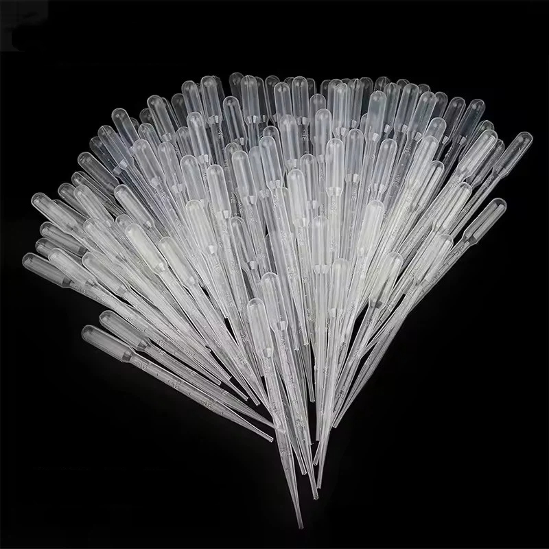 100 szt. Pipet laboratoryjnych 1ml 3ml Plastikowe Jednorazowe Podziałkowane Pojemniki Kroplomierze do Płynów Sprzęt Słomki Narzędzia do Makijażu