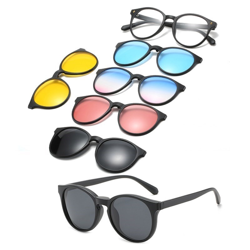 6 In 1 personalizzato uomo donna occhiali da sole magnetici ottici polarizzati Clip magnete Clip su occhiali da sole Polaroid Clip su montatura per occhiali da sole