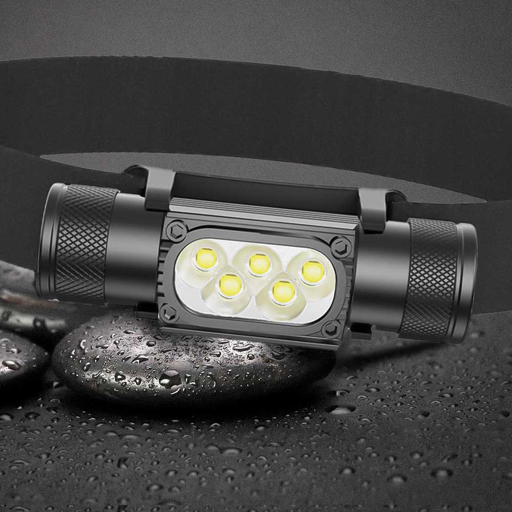 Mini phare LED 1920LM blanc 7000-8000K lampe de poche utiliser 18650 batterie mémoire phare type-c USB lampe frontale Flash torche