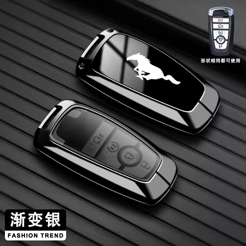 Zinc alloy Car Remote Key Case Cover Shell for Ford Fusion Mustang Explorer F150 Edge Mondeo Mk5 FocusMk4 2019 2020 2021 Sticker