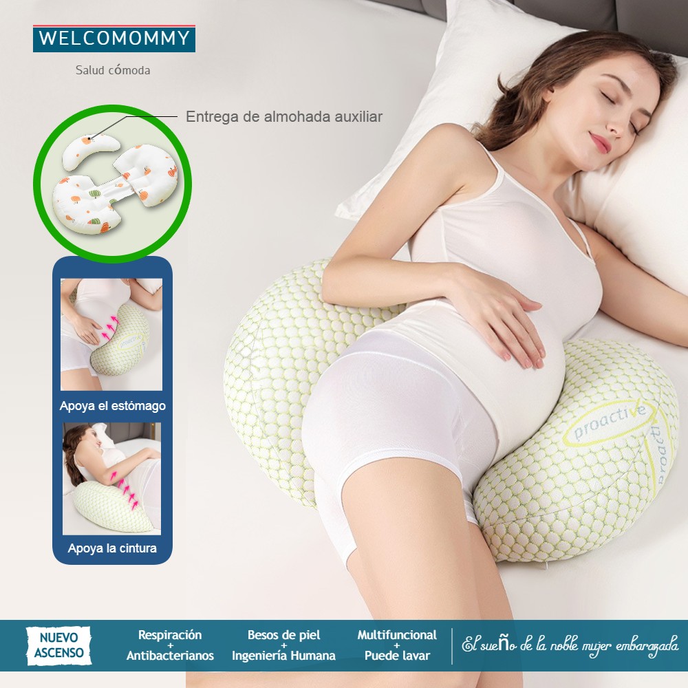Almohada para embarazadas Almohada de maternidad para el embarazo, embarazo y maternidad cojín suave en forma de U para la cintura, ropa de cama para dormir, almohadas de lactancia lavables a máquina