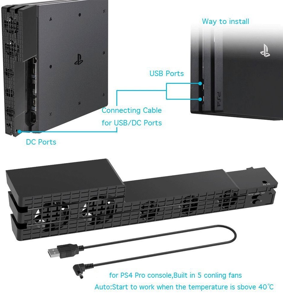 Basis kipas berdiri untuk Sony PS4 Pro konsol Game ramping stasiun bermain Playstation PS 4 dukungan pendingin Aksesori pemegang Game