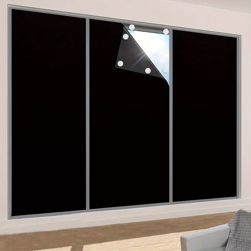 95-98% cortina opaca DIY portátil viaje extraíble bloqueo película de ventana más oscura tela autoadhesiva cortinas de ventana