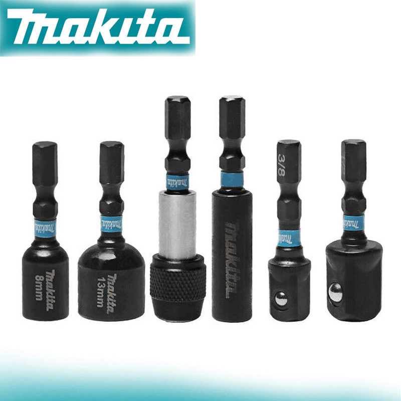 Makita Impact Black Series Magnetic Sleeve ชุดซ็อกเก็ต6มม./8มม./10มม./13มม.Hexagon Shank Extension เปลี่ยน Bit Holder