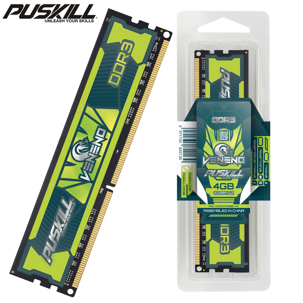 Puskill Veneno Ddr3 Memoria Ram 8Gb 4Gb 1.5V 1600Mhz 1333Mhz 240-Pin Memória Desktop Udimm Dimm Geheugen