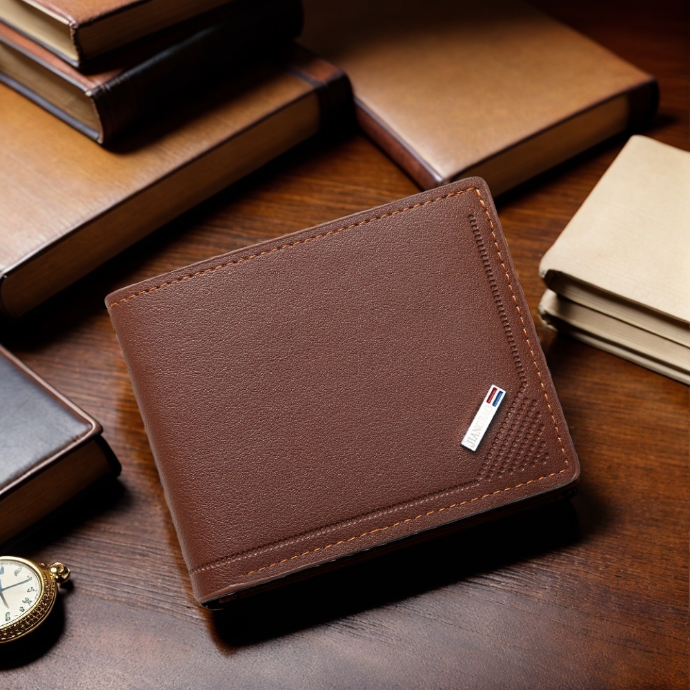Portefeuilles minces pour hommes Rfid blocage pince à billets hommes jeunesse luxe court porte-carte en cuir mince minimaliste à deux volets homme portefeuille