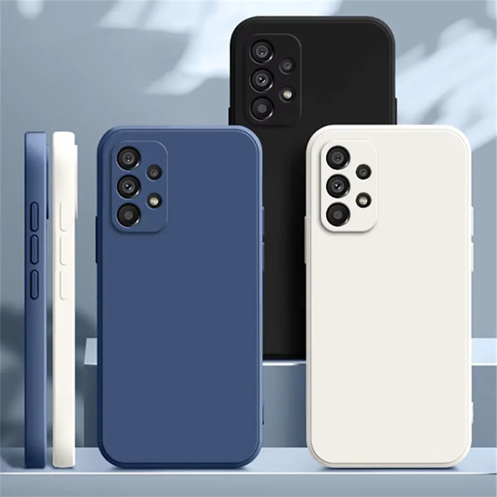 Funda de teléfono de silicona líquida de lujo para Samsung A13 A14 A15 A21S A25 A31 A32 A33 A34 A35 A36 A41 A42 A50 A51 A52 contraportada
