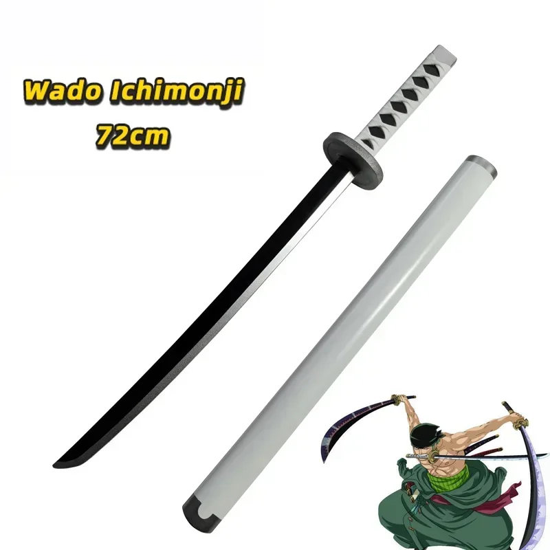 72 cm Anime Cosplay Roronoa Zoro Katana Schwert PU Wado Ichimonji Schwert Rolle Spielen Aki Mizu Samurai Waffe Party spielzeug Schwert