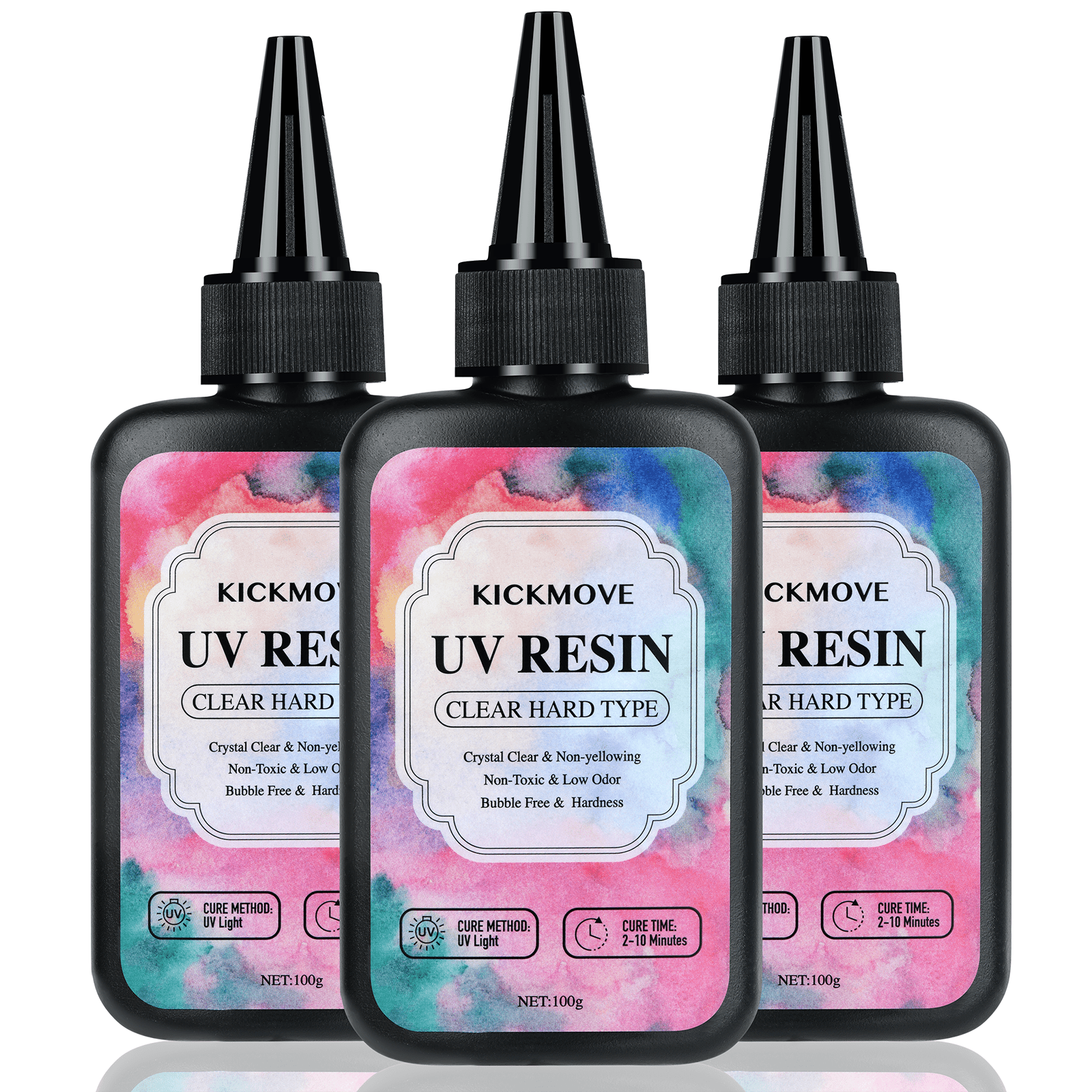 300g UV เรซิ่น Crystal Clear Hard UV Cure อีพ็อกซี่เรซิ่น, อัพเกรดสูตรเรซิน UV, Solar Activated ชุดกาวเรซิ่นโปร่งใส,