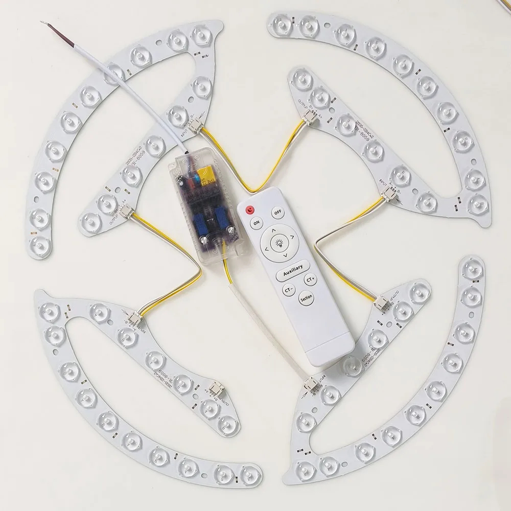Lampu modul lensa Led DIY termasuk driver remote control inframerah 220V peredupan IR mengganti lampu langit-langit ruang tamu kamar tidur