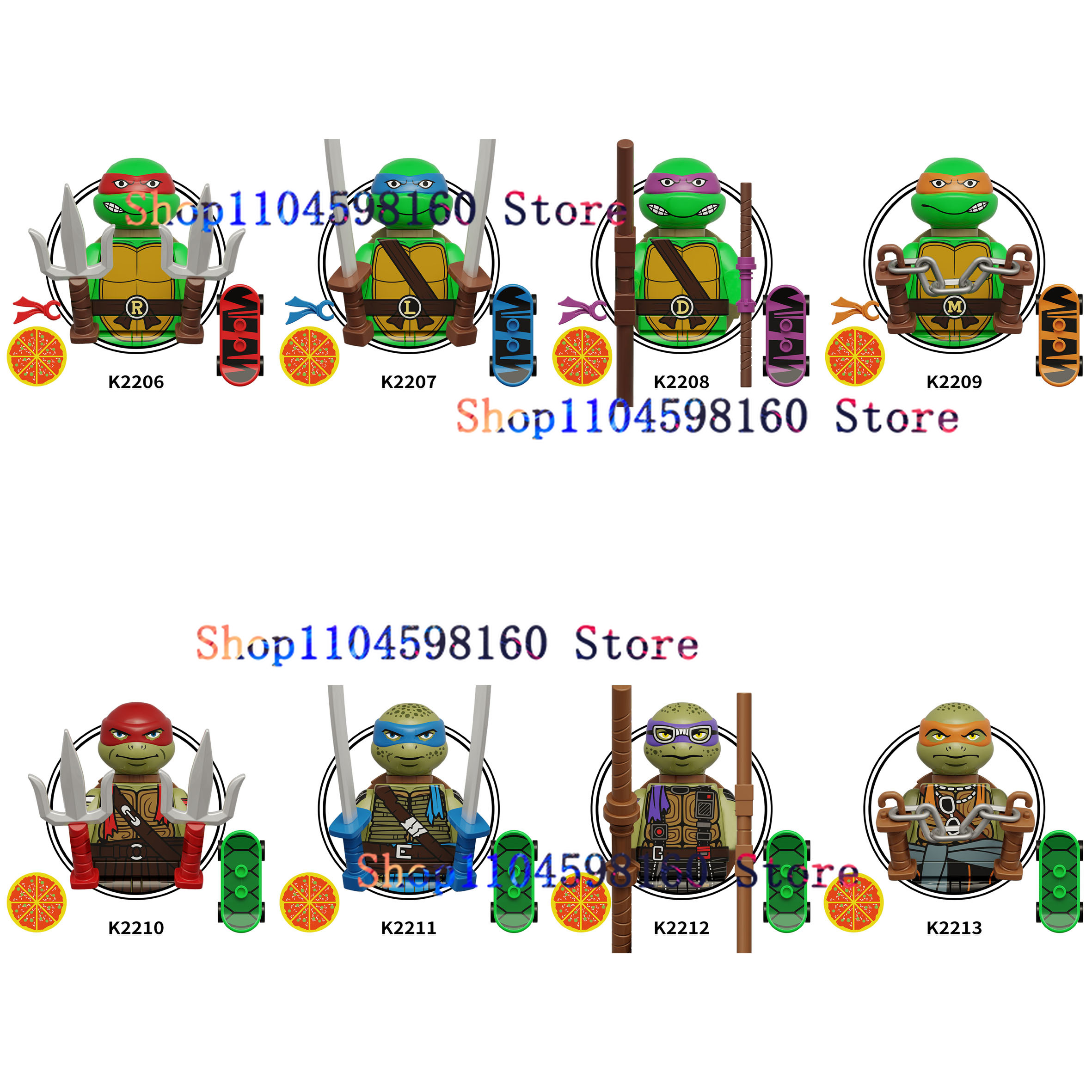 KT Blöcke KDL831 K2206 K2213 Anime Cartoon TV Spielzeug Schildkröten Donatello Raphael Ziegel Modell Bausteine für Kinder Spielzeug Geschenke
