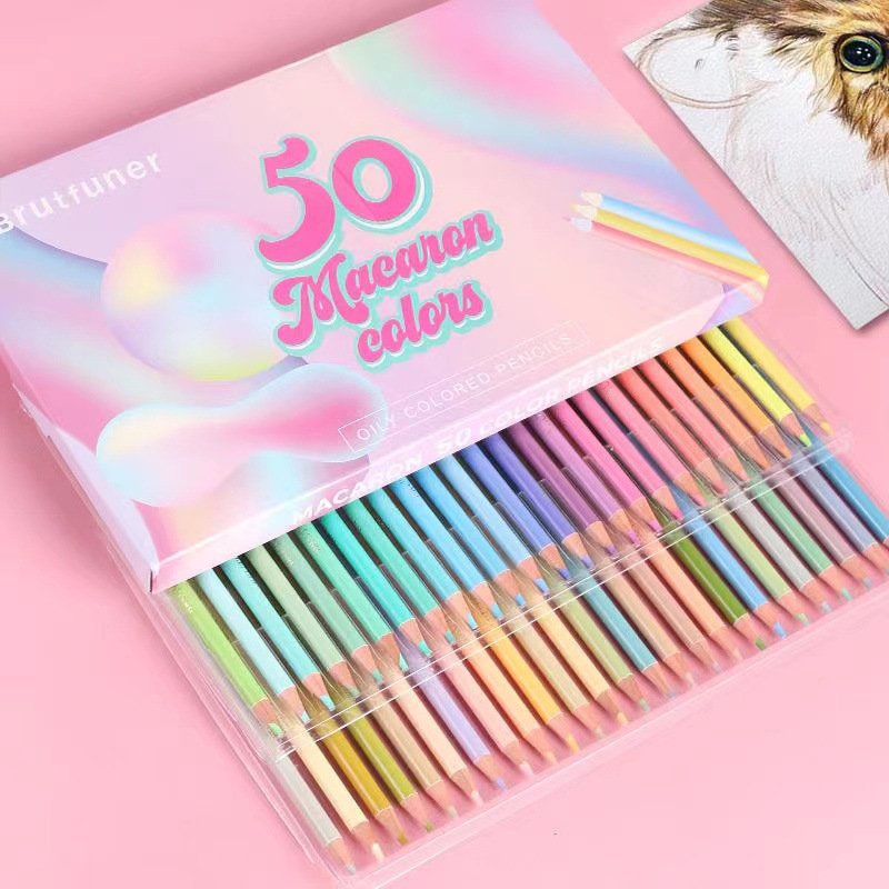 12/24/50/72/80 Macaron Pastel Kleurpotloden Professionele Zachte Kern Potlood Volwassenen Kinderen Beginners Schetsen Shading Art Supplies