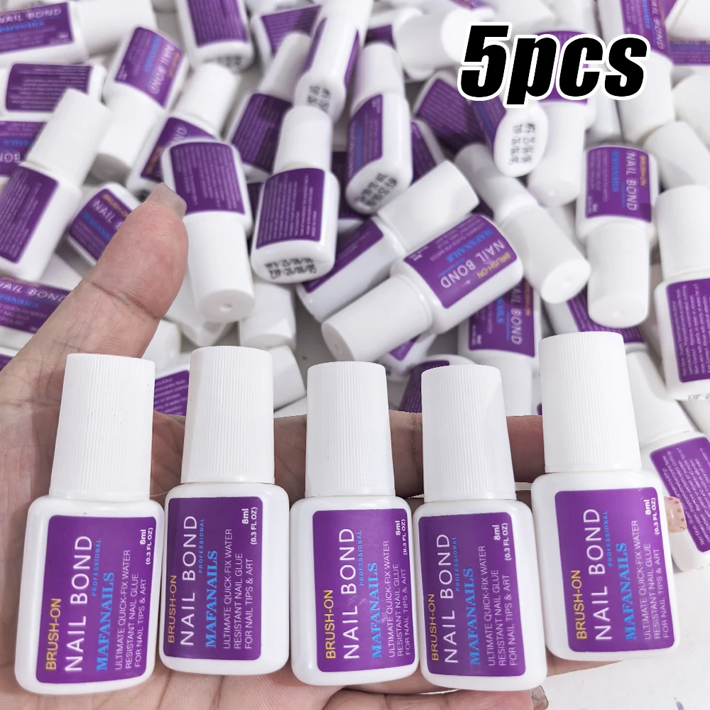 Lem Kuku 8g/Botol untuk Tip Kuku Akrilik, Lem Kuku Tahan Lama Daya Rekat Super (7g/pc) Cocok untuk Profesional