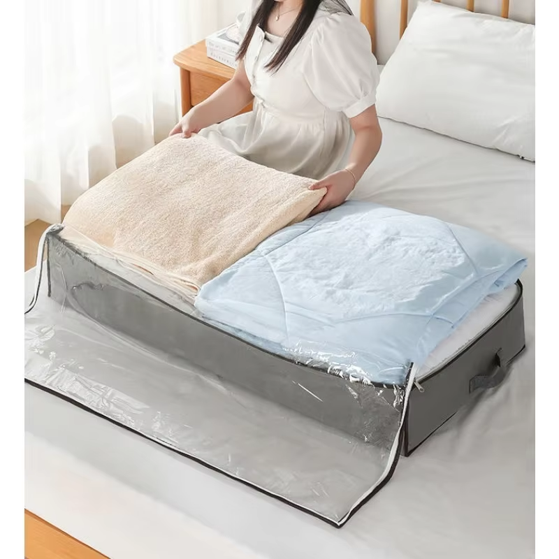 Caja de almacenamiento a prueba de polvo para debajo de la cama, con asas reforzadas para edredón, manta, ropa de cama, almohada y juguetes, accesorios para dormitorio, 1 ud.