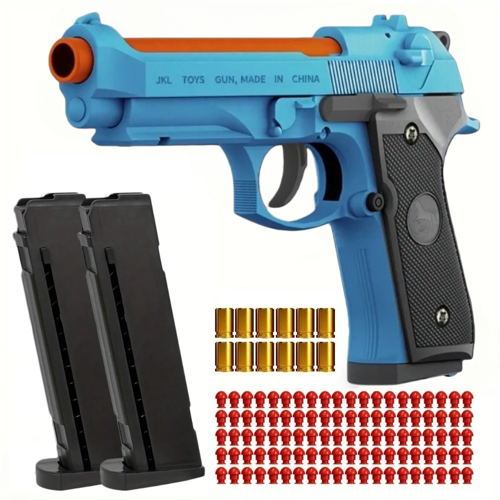 Pistol Mainan Ejceting Cangkang SIG17 Penembakan Terus Menerus Otomatis Pistol Airsoft Peluru Lembut EVA untuk Hadiah Menembak Olahraga Luar Ruangan Anak Laki-laki
