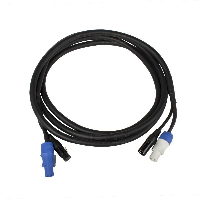 SHEHDS conexión de línea de señal DMX y enchufe Powercon, Cables manuales de 2/3 metros, accesorios de iluminación para escenario, DJ y discoteca