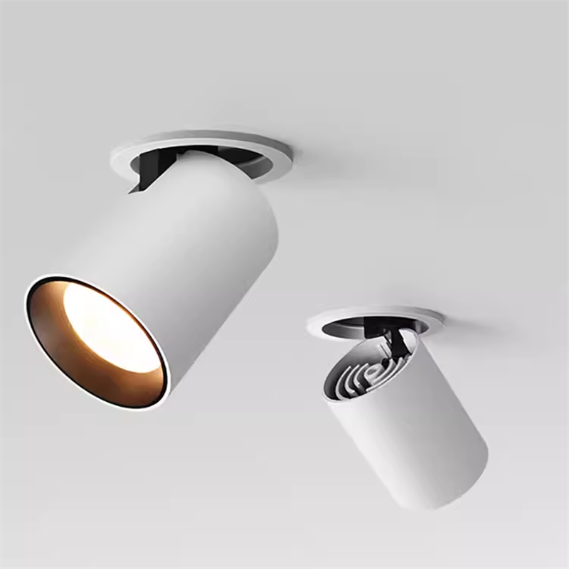 Faretti LED ruotati pieghevoli incorporati CRI 98 10W 15W 20W 24W Lampada da soffitto COB antiriflesso Faretti AC90-260V + Azionamento LED