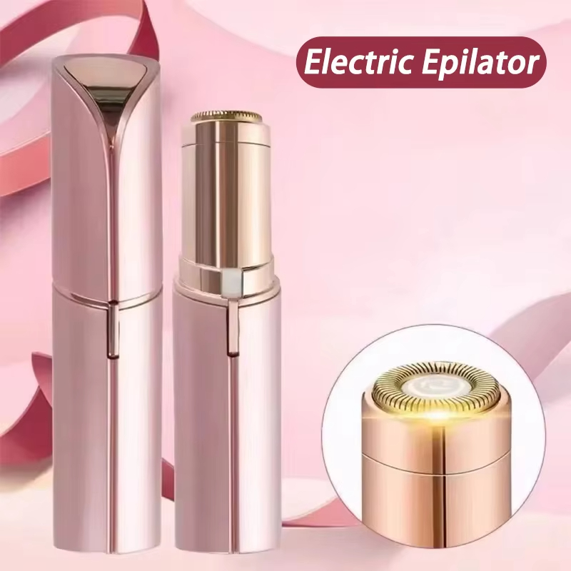 Depiladora eléctrica portátil en forma de lápiz labial para mujer, depilación Facial indolora y efectiva, herramienta de afeitadora para el hogar