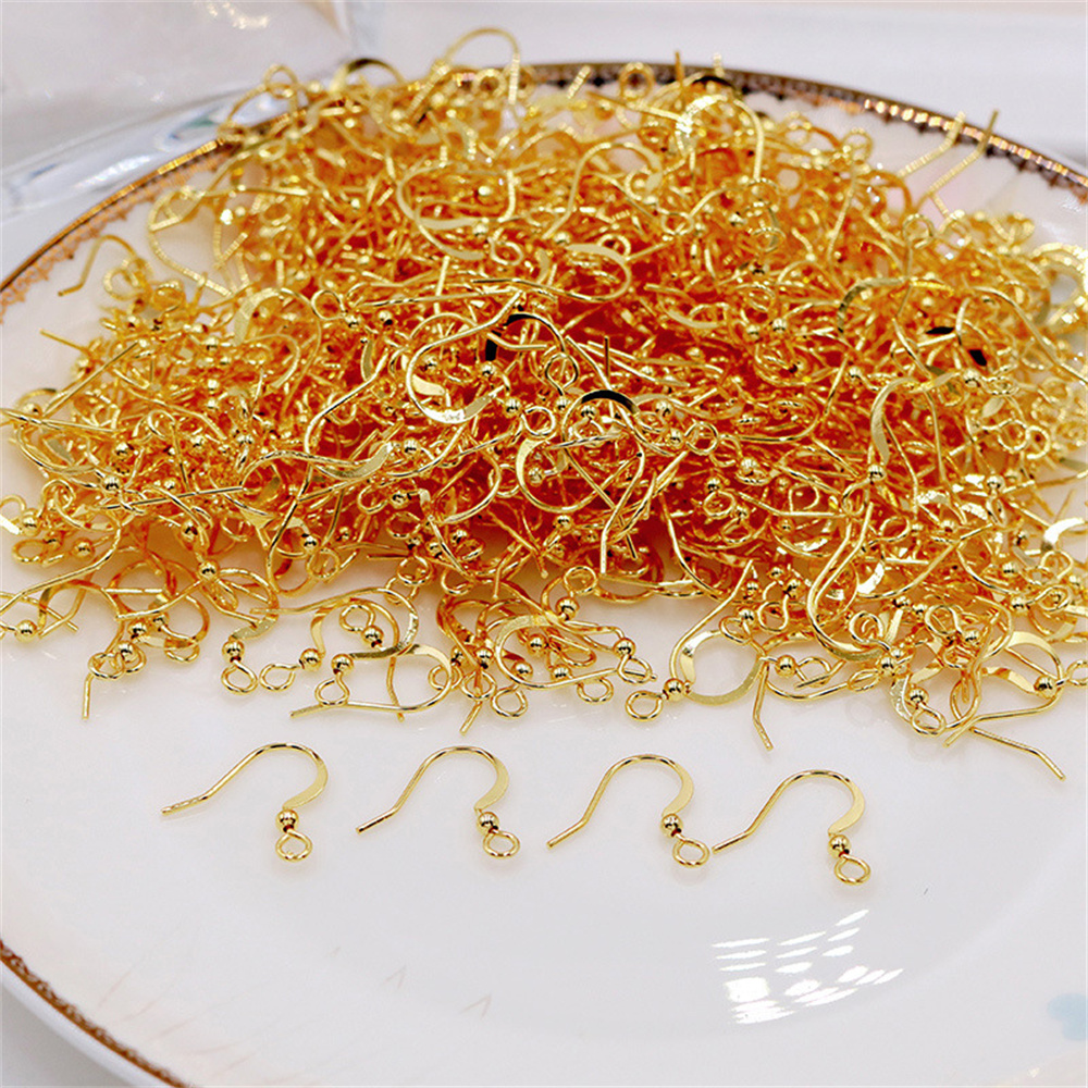 50 pçs de aço inoxidável hipoalergênico brinco ganchos 17*20mm cor ouro brinco fecho fio diy jóias fazendo descobertas acessórios