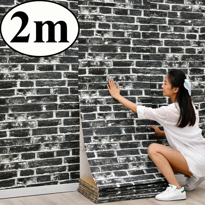 3d Wanda uf kleber 70cm x 2m kontinuierliche Retro-Imitation Ziegel Tapete selbst klebende wasserdichte Wand verkleidung Wohnzimmer Wand dekoration
