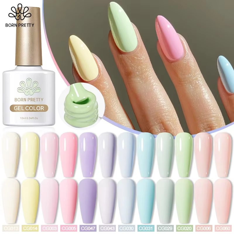 BORN PRETTY Sweet Spring Summer Цветной гель-лак для ногтей 10 мл Светло-розовый Зеленый Желтый Длительный Varnis Полуперманентный для ногтей
