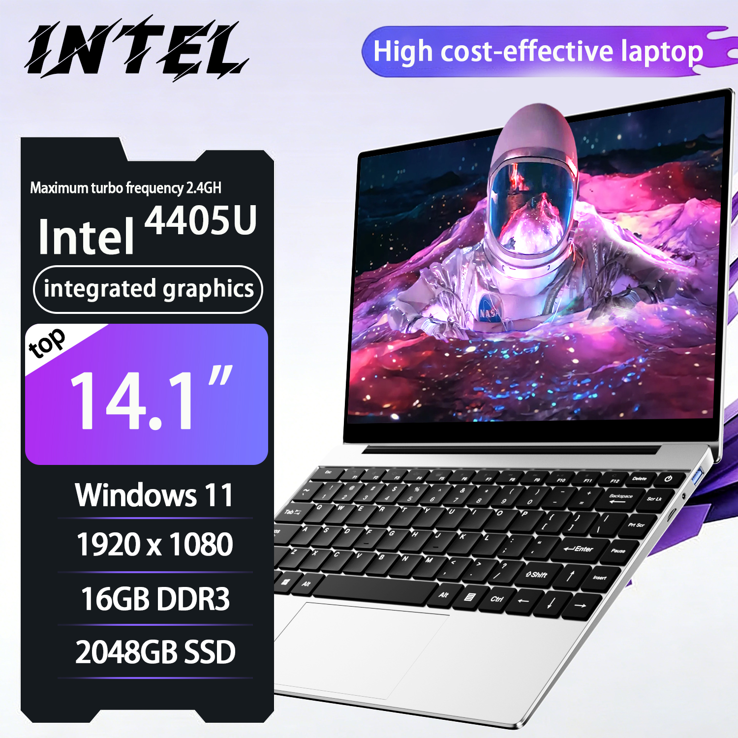 2026 NAIWO Laptop Ultra Sottile 14.1" Intel 4405U IPS Computer per Ufficio 16GB DDR3 1TB 2TB SSD Laptop per Studio M.2 Windows 11 Notebook PC