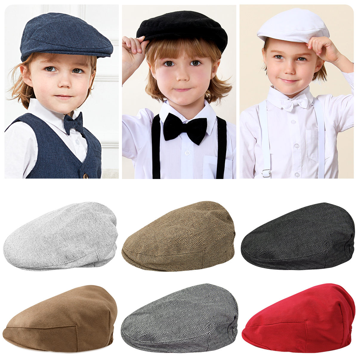 Gorro para bebé, gorro de Golf para niño pequeño, gorro con bandera en espiga para bautismo recién nacido, accesorios de forro suave de algodón para boda para caballero