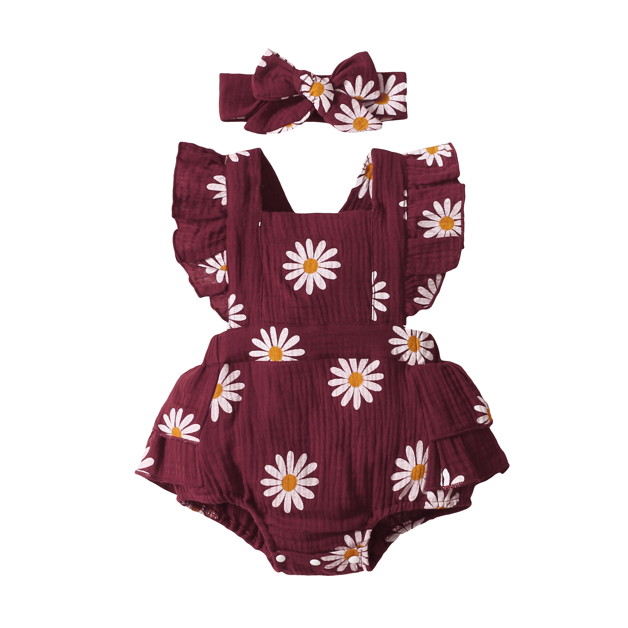 Verano recién nacido bebé niñas de 0 a 18 meses mameluco estampado de girasol sin mangas lindo mono de una pieza para niños