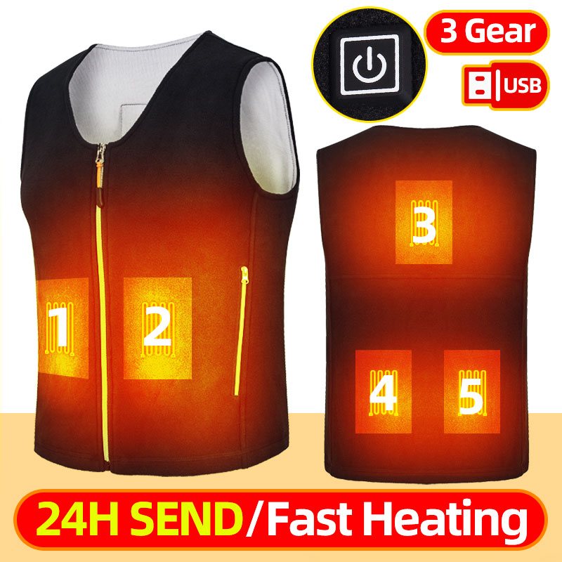 Gilet chauffant Usb hommes femmes Rechargeable réchauffement auto-chauffant gilet polaire électrique veste chauffante vêtements gilet thermique