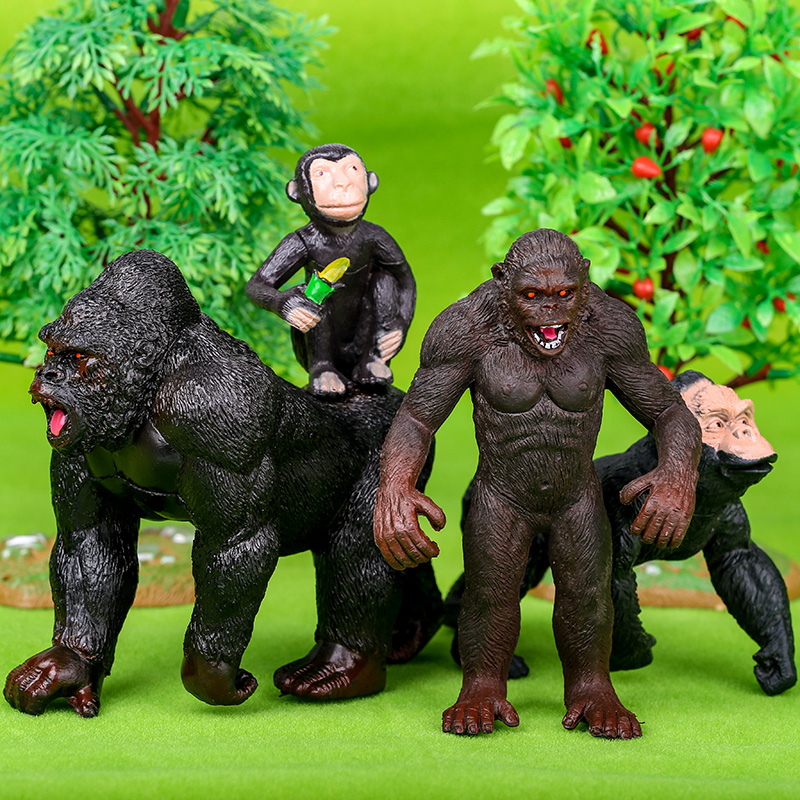Simulación Animal mono Chimps gorila Modelo figura niñas niño juguetes adornos niños aprendizaje educación regalo King Kong