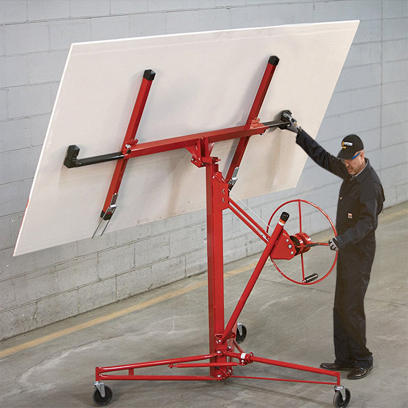 【Breeins】16FT Rolling Drywall Lifter Panel Hoist Jack Tool Heavy Tools