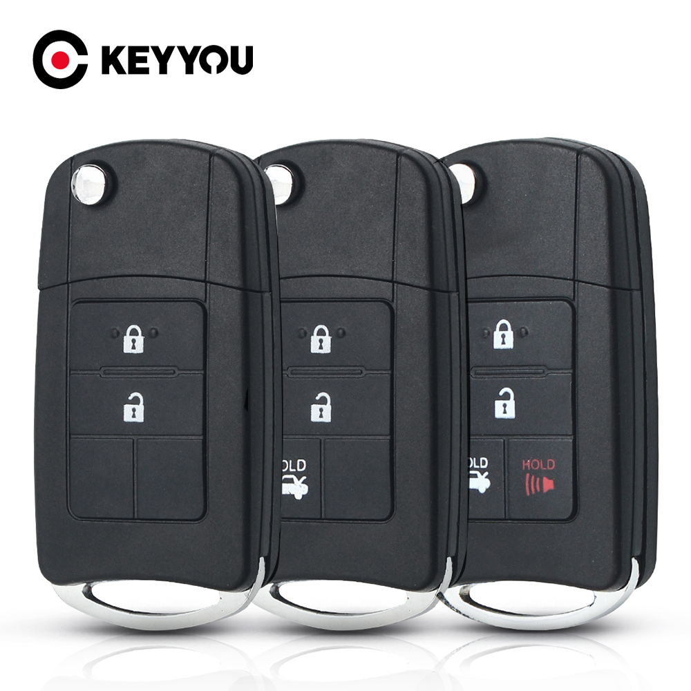KEYYOU-Modificado Flip Folding remoto Car Key Case Shell Fob, 2 botões, 3 botões, 4 botões, Toyota Camry RAV4 Corolla TOY43 lâmina