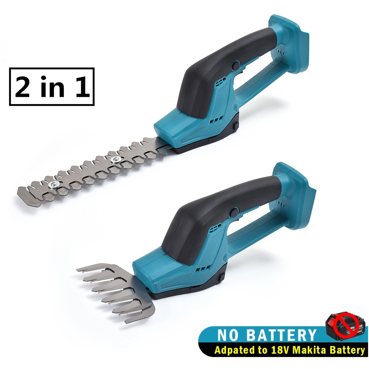 Cortadora de setos inalámbrica 2 en 1, cortadora de césped eléctrica, sierra de podar, cizalla para arbustos, herramientas eléctricas para batería Makita de 18V
