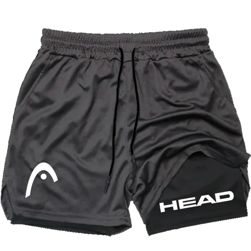 2025 shorts de fitness estilo rua da moda para homens, treinamento de ginástica de secagem rápida, corrida, shorts esportivos de camada dupla