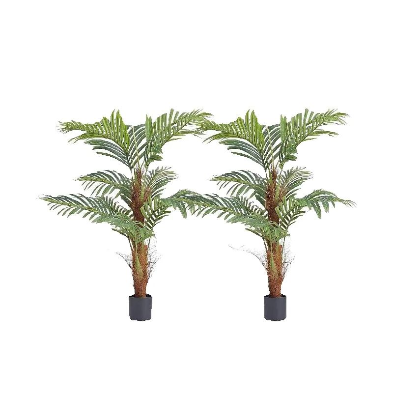 SucceBuy Künstlicher Palme, 4/5/6 Fuß, künstliche Pflanze, sicheres PE-Material und Kippschutz, geringe Wartungsanlage für zu Hause