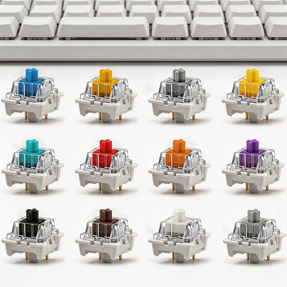 110 Buah Sakelar Outemu untuk Keyboard Mekanis 3Pin Sakelar Senyap Taktil Linier Clicky Gaming Mekanis LED RGB SMD dengan Sakelar MX