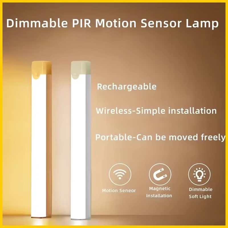 Sensor de movimento inteligente nightlight ultra-fino 3 temperaturas de cor usb-recarregável para guarda-roupas escadas armários uso doméstico e de escritório