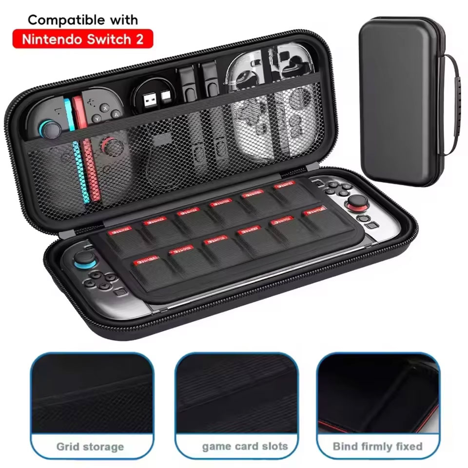 Portable Carrying Case for Nintendo Switch 2 Travel EVA Hard Bag Waterproof Shell Storage Space Bag for NS Switch 2 Accessories